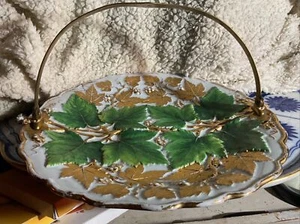 Antique Meissen Porcelain and Gilt Foliage Cake Plate with Handle,few Repairs - Picture 1 of 24