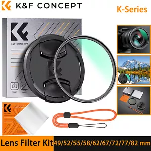 K&F Concept 49-82mm MC UV Lens Filter Set with Lens Cap Cleaning for Beginners - Picture 1 of 80