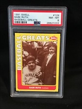 1991 SWELL Baseball Greats #124 - BABE RUTH - PSA 8 NM-MT - pop2 / None Higher