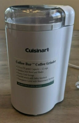 Molinillo de granos para barra de café Cuisinart hasta 12 tazas * Hoja SS * Blanco * DCG-20N Foto 1 de 4