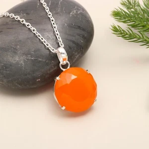 70.00 Carat Natural Opal Quartz Round Cut 925 Solid Silver Pendant Gift For Her - Imagen 1 de 8
