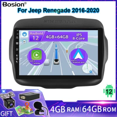9"Android 14 Autoradio Stereo Per Jeep Renegade 2016-2020 GPS Navi Carplay RDS - Immagine 1 di 4