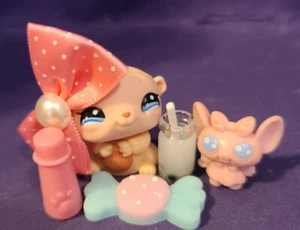 Littlest Pet Shop Blindtasche Hamster #2446 hellbraun blau Augen selten lps - Bild 1 von 8