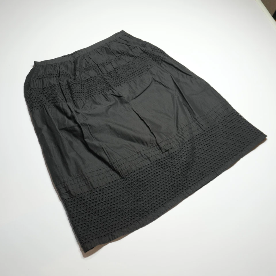 Old Navy Skirt Womens Small Petite Eyelet Black Straight Pull On Boho All Cotton - Image 1 of 4