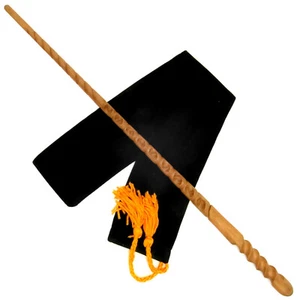 Varita mágica de madera de caoba Cho Chang de 16" tallada a mano bruja Wicca con bolsa de terciopelo gratis - Imagen 1 de 12
