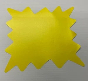 5" x 5" gelbe Starburst Store Einzelhandelsschilder - gestanzte Preiskarten - Bild 1 von 1