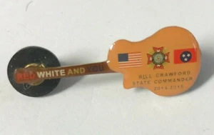VFW Lapel Pin Badge Tennessee Guitar Commander Bill Crawford 2014-15 - Picture 1 of 2