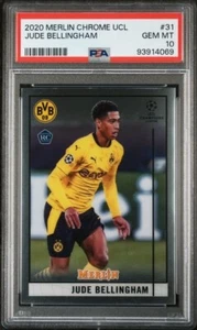 2020-21 Merlin Chrome UCL Jude Bellingham RC #31 PSA 10 Gem Mint - Picture 1 of 2