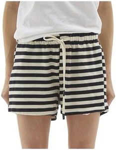 Bassike Stripe Beach Short Navy/Natural Size S RRP$180 NWT - Picture 1 of 5