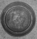 ::GROßER ANTIKER ZINNTELLER UM 1700 MONOGRAMM PUNZE 24 CM DURCHMESSER 02