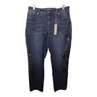 Chicos So Slimming Animal Sequin Dark Wash Ankle Jeans Size 1 or US 8