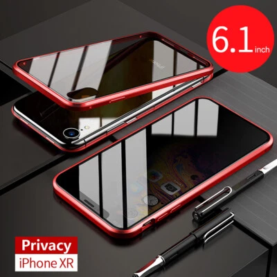 For iPhone 11 XS Max 7 8+ 360° Double Tempered Glass Anti-Spy Privacy Case Cover - Image 1 of 4
