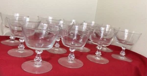 SET OF 12 VINTAGE CAMBRIDGE "CORINTH" OPTIC CUT CRYSTAL SHERBET GLASSES 3-7/8” - Picture 1 of 16