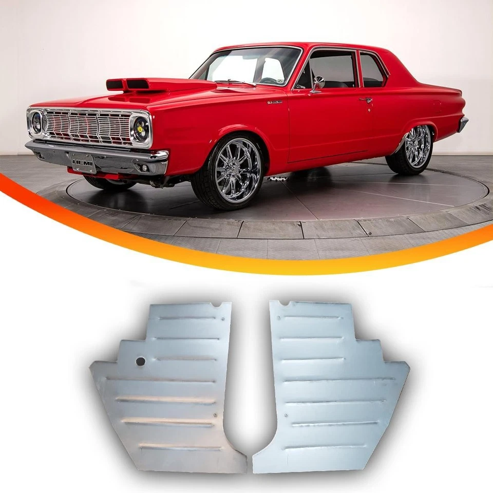 Custom Steel Interior Kick Panels W/Beadroll Fits Dart and Barracuda 1963-66 New - Imagem 1 de 1