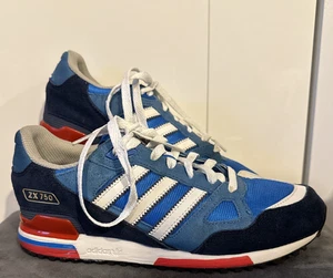 Adidas Men's Shoes ZX750 Blue/Red Trainers - Size 7 UK - Picture 1 of 23