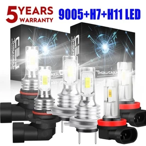 For Mitsubishi Outlander 2014-2016 LED Headlight Bulbs Hi Lo Beam Fog Light 6PC - Foto 1 di 16