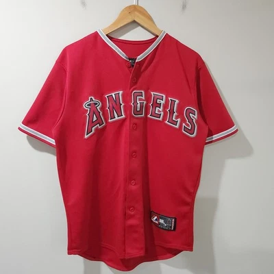Majestic Mike Trout Angels Baseball Jersey Red Alternate Authentic Mens Medium  - Image 1 of 4
