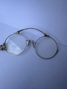 ANTIQUE VICTORIAN 14k  GOLD LORGNETTE FOLDING GLASSES / THEATER GLASSES - Picture 1 of 11