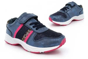 Niñas Entrenadores Escolares Niñas Entrenadores Niñas Brillo Zapatos Cierre Táctil Azul - Imagen 1 de 5