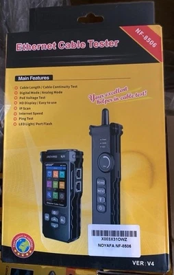 NOYAFA NF-8506 Network Cable Tester with IP Scan, TDR CAT5 CAT6 Ethernet Cable - Image 1 of 4