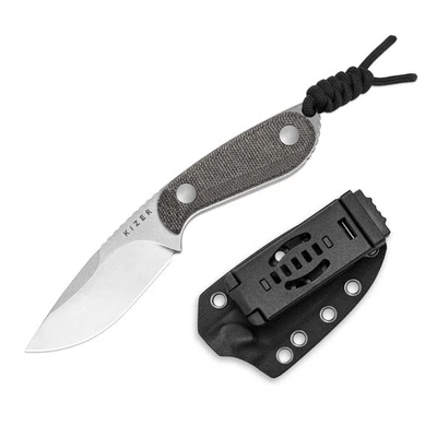 Kizer BUDDY EDC Feste Klinge Messer 14C28N Stahl Schwarzem Micarta Griff 1081A8 - Bild 1 von 4