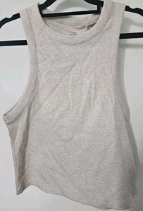 Lily Loves Neutral Beige Cotton Rib Racer Tank Top Size Large BNWT - Picture 1 of 4