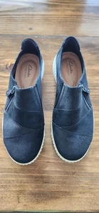 Clarks Caroline Grace Loafers Women's 9W Black Leather C645 - Picture 1 of 5