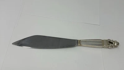 Georg Jensen, Dinamarca, plata de ley y bellota inoxidable, cuchillo para pasteles, ¡10 3/8"!! Foto 1 de 4