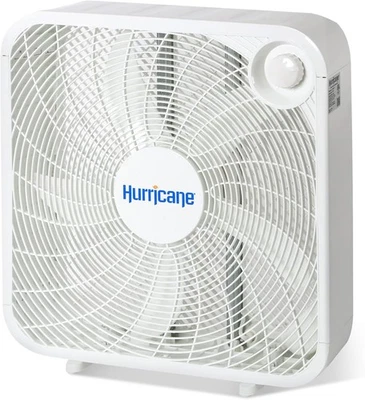 Ventilador de caja de montaje en piso Hurricane Classic con 3 velocidades silenciosas, blanco, 20" - por cable Foto 1 de 4