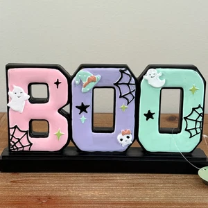 Pastel BOO Halloween Summerween Sign Decor from Ghost Party New! - Picture 1 of 5