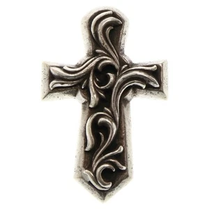 CHROME HEARTS VULCAN CROSS SML VULCAN CROSS SMALL PENDANT TOP SILVER - Picture 1 of 6