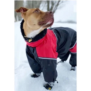 Euro Dog Designs Winter Ski Coat Jacket For Small Dogs Red Black Warm Zipper - Picture 1 of 12
