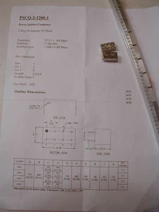 Mini-Circuits Labs PSCQ-2-1200-1 Quadrature Coupler 1200 MHz RF Part, NOS - Picture 1 of 1