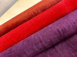 CHENILLE FABRIC UPHOLSTERY SOFA MATERIAL 140 CMS WIDE by next red rust purple - Picture 1 of 20