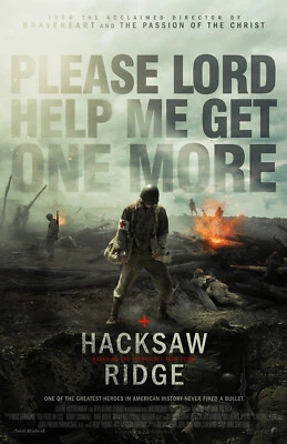 RICH HILL PRODUCTIONS AA1788 Hacksaw Ridge Film By Mel Gibson 2016 Battle Movie Poster 11x17