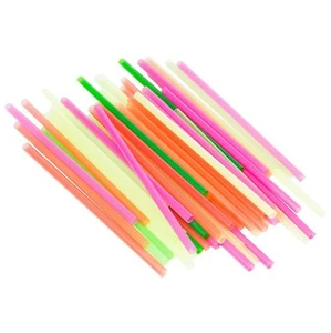 Juego de pajitas batido/batido de neón de 8" de largo Chef Craft 50 piezas - surtidos de colores - Imagen 1 de 2