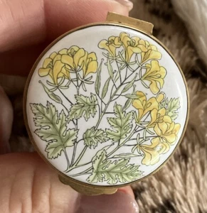 Old Original Crummles & Co Enamel Trinket Box Flowers 1980's  - Picture 1 of 8