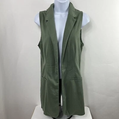 Olivia Sky Vest Small Green Sleeveless Womens Polyester Blend Stretch Mid Length - Image 1 of 4