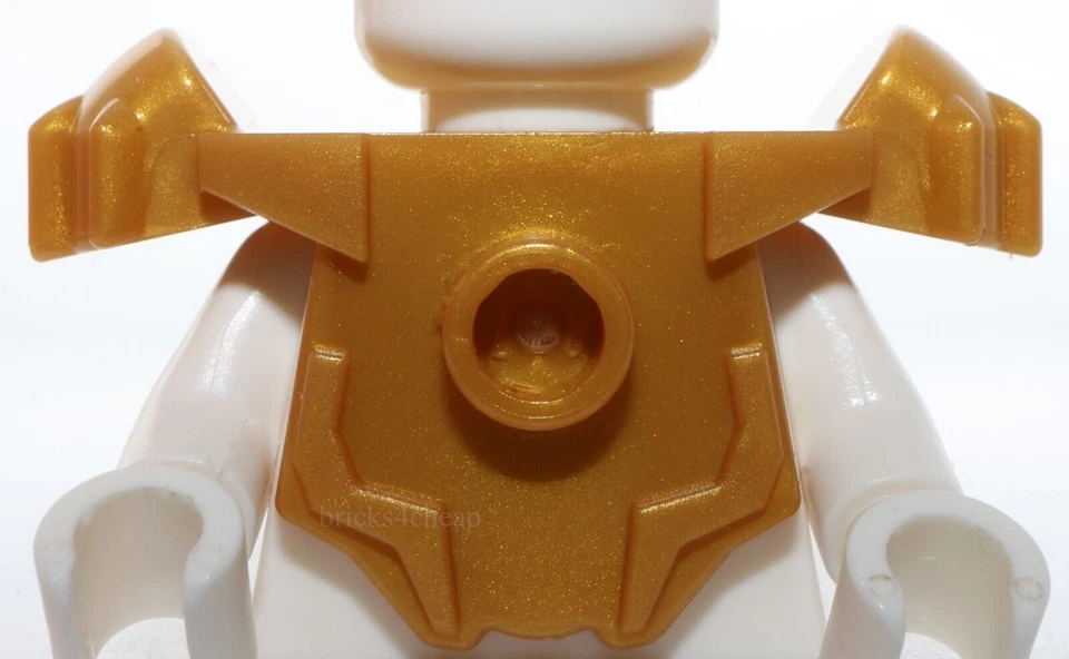 Lego Perla Oro Armadura Pechera con Almohadillas para los Hombros Tachuelas Delanteras y 2 Tachuelas Traseras Foto 1 de 3