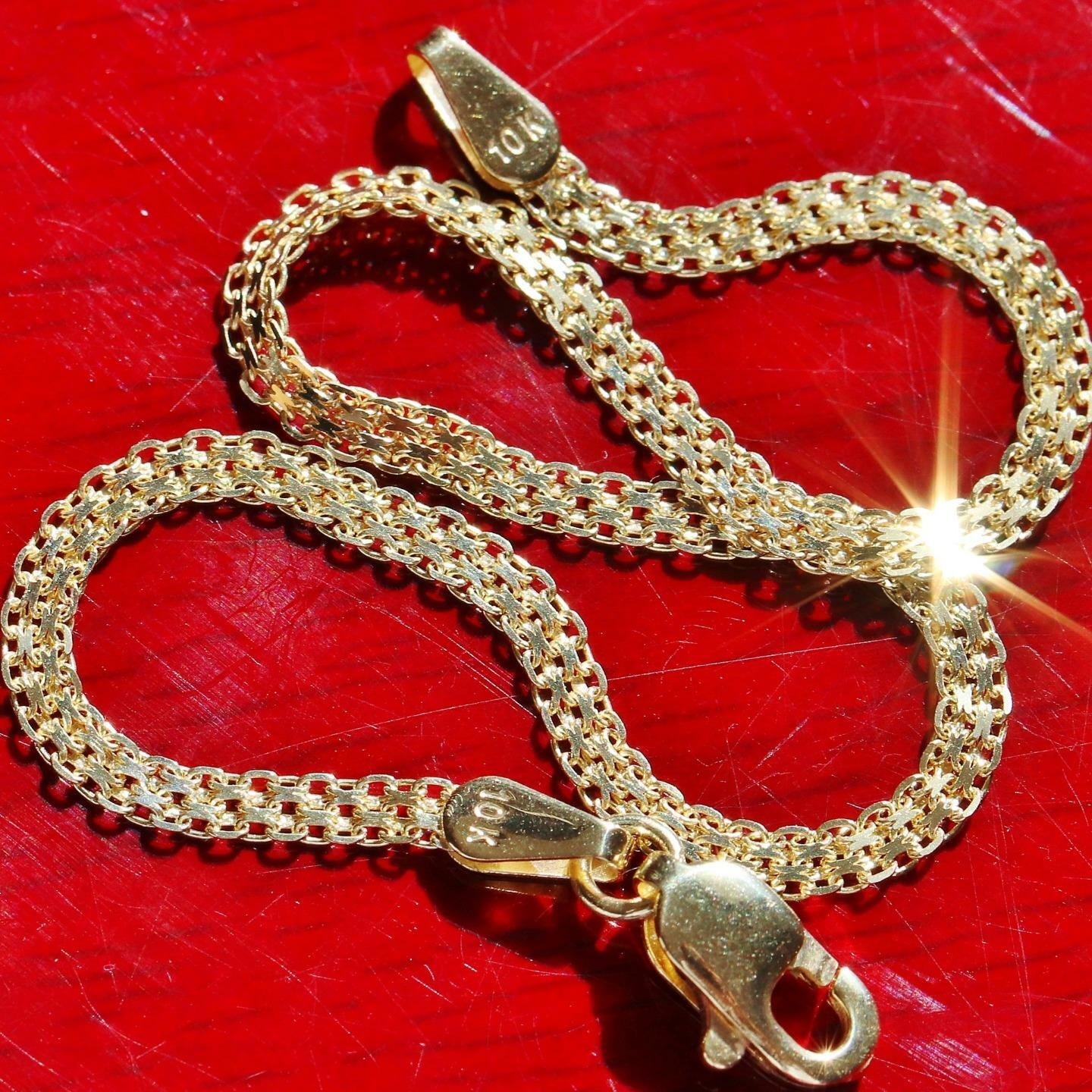10k gold multi tone bracelet 8.75 