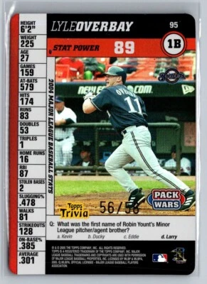 2005 Topps Pack Wars Foil 56/56 Lyle Overbay #95 - Image 1 of 2