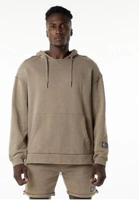 Alphalete 男式 Terry 超大连帽衫 - Smockey 石英,尺寸 S — 第 1/4 张图片