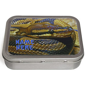 Personalised Tobacco Tin Snake 2oz Baccy Pill Storage Cigarette Python SH202