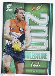 2016 Select Footy Stars Milestone (MG35) Heath SHAW GWS - Picture 1 of 1