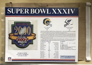 Super Bowl XXXIV Patch - Picture 1 of 1
