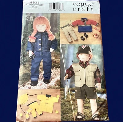 18” Doll Clothes Pattern Outdoor Wear Fishing Rain Gear Hiking Denim Jacket Jean - Image 1 of 4