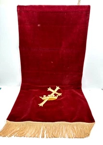 De colección Christian Church Runner terciopelo funeral ambón púlpito costra cortina cruz corona - Imagen 1 de 7