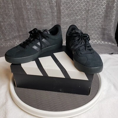 Adidas VL Court 3.0 Mens 10.5 Black Suede Streetwear Skatercore Y2K Casualwear - Image 1 of 4