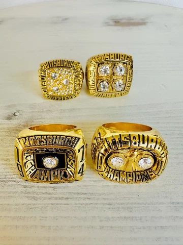 4 PCS Pittsburgh Steelers Ring Championship SET, USA SHIP 74/75/78/79 Cover