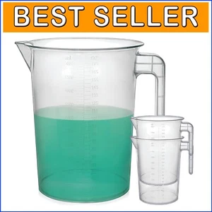 5 Liter Translucent Mixing Pitcher 3-Pack - Lightweight & Sturdy for Food Prep - Picture 1 of 11